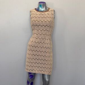 Anne Klein Cream Textured Mini Dress